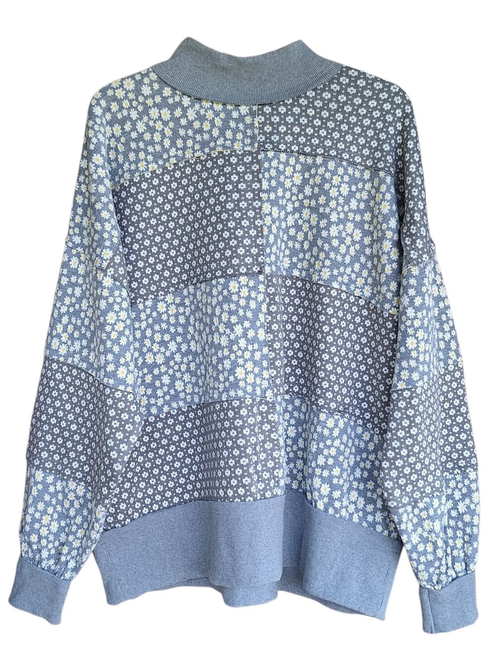 Oli & Hali patchwork daisy floral oversized heavy thick sweater Womens Size XL